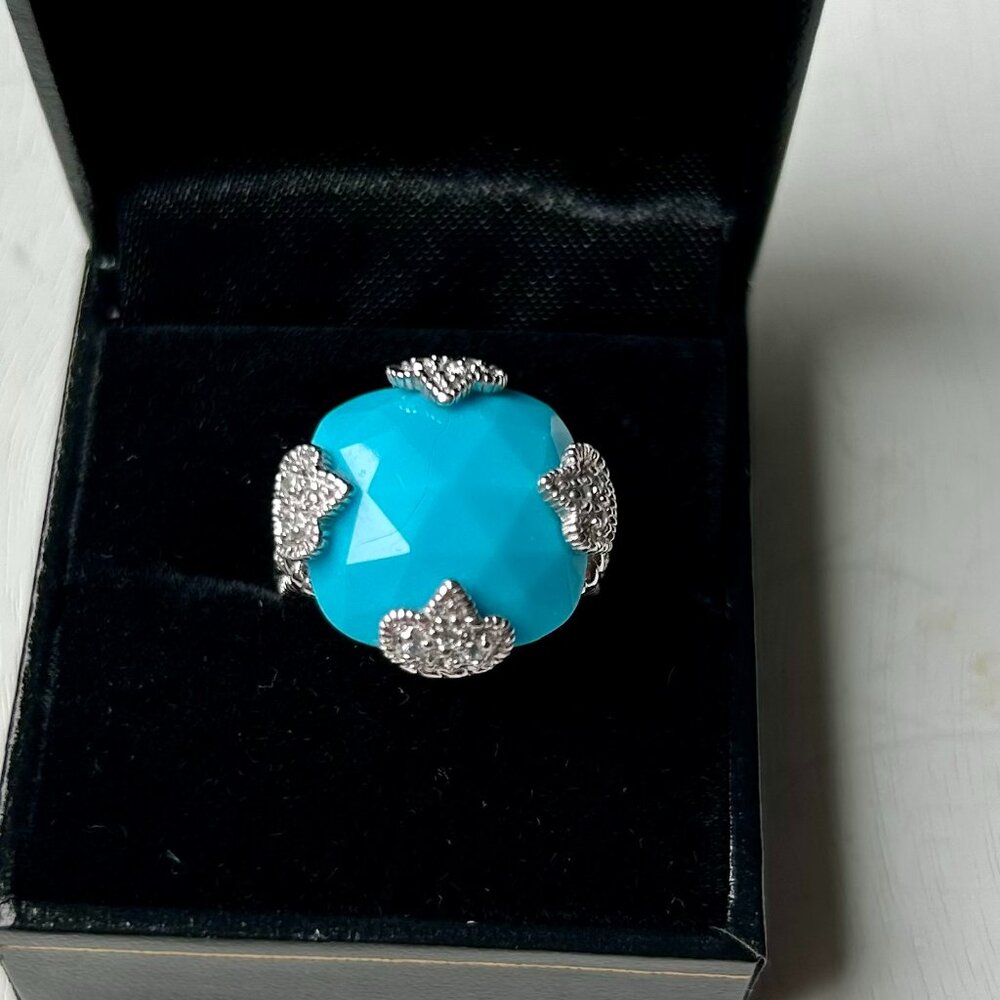 Judith Ripka Turquoise & Topaz Cocktail Ring